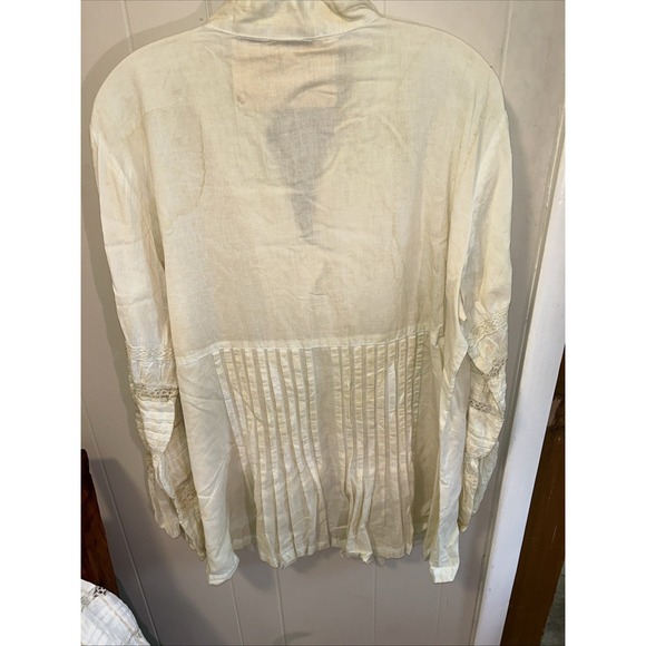 Handmade Rare Bird Shirt Sz XL Button Down Distressed Lace Boho  NOS! - Picture 9 of 10